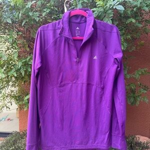 Adidas Purple Quarter-Zip Long Sleeve Top Size XL